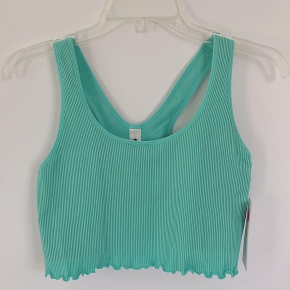 Yogalicious Other - Yogalicious Rib Seamless Hollywood Ruffle Bra, Size XL, NWT, Aqua Splash